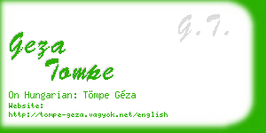 geza tompe business card