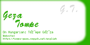 geza tompe business card